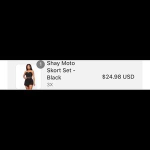 Shay Moto skort set black  2 piece